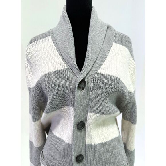 Express grey & white striped cardigan - Picture 2 of 9